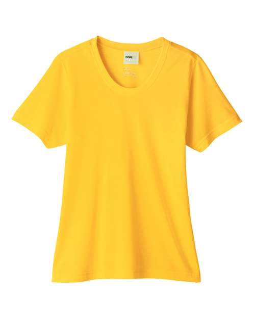 CORE365 CE111W, Women's Fusion Chromasoft Performance T-shirt, Campus Gold