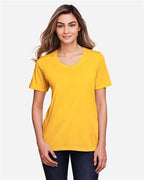 CORE365 CE111W, Women's Fusion Chromasoft Performance T-shirt, Campus Gold