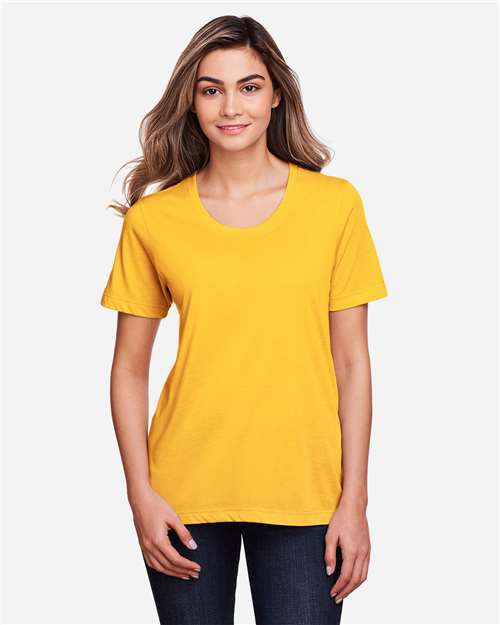 CORE365 CE111W, Women's Fusion Chromasoft Performance T-shirt, Campus Gold