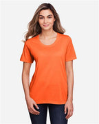 CORE365 CE111W, Women's Fusion Chromasoft Performance T-shirt, Campus Orange
