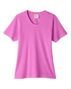 CORE365 CE111W, Women's Fusion Chromasoft Performance T-shirt, Charity Pink