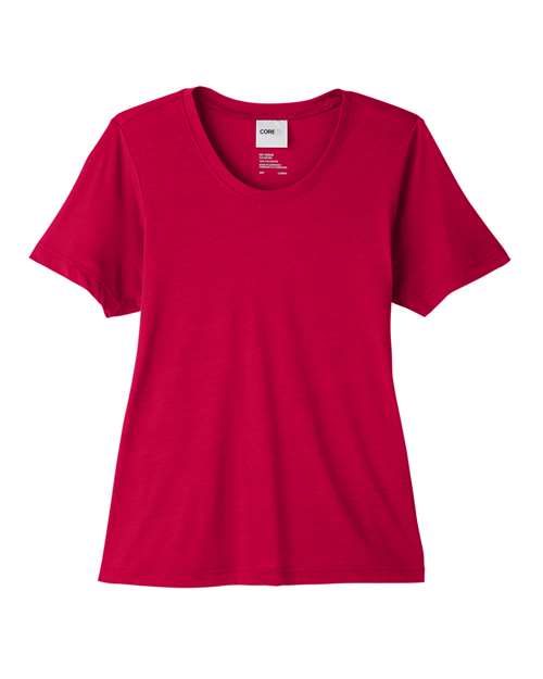 CORE365 CE111W, Women's Fusion Chromasoft Performance T-shirt, Classic Red