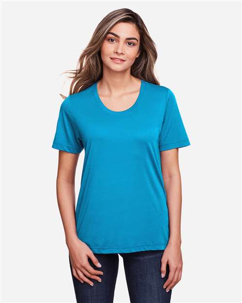 CORE365 CE111W, Women's Fusion Chromasoft Performance T-shirt, Electric Blue