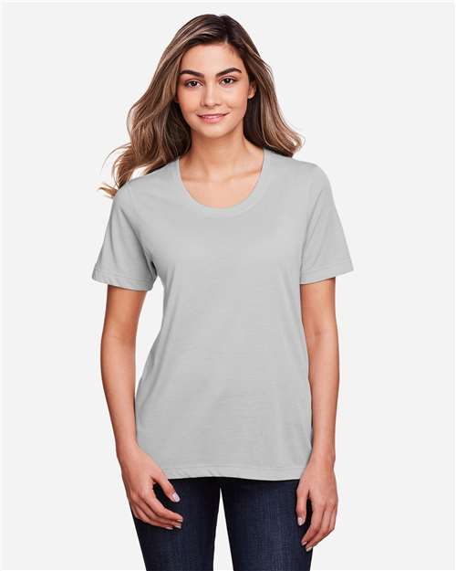 CORE365 CE111W, Women's Fusion Chromasoft Performance T-shirt, Platinum