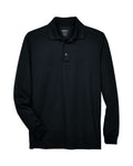 CORE365 88192, Men's Pinnacle Performance Long Sleeve Pique Polo, Black