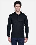 CORE365 88192, Men's Pinnacle Performance Long Sleeve Pique Polo, Black