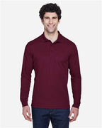 CORE365 88192, Men's Pinnacle Performance Long Sleeve Pique Polo, Burgundy