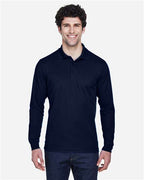 CORE365 88192, Men's Pinnacle Performance Long Sleeve Pique Polo, Classic Navy