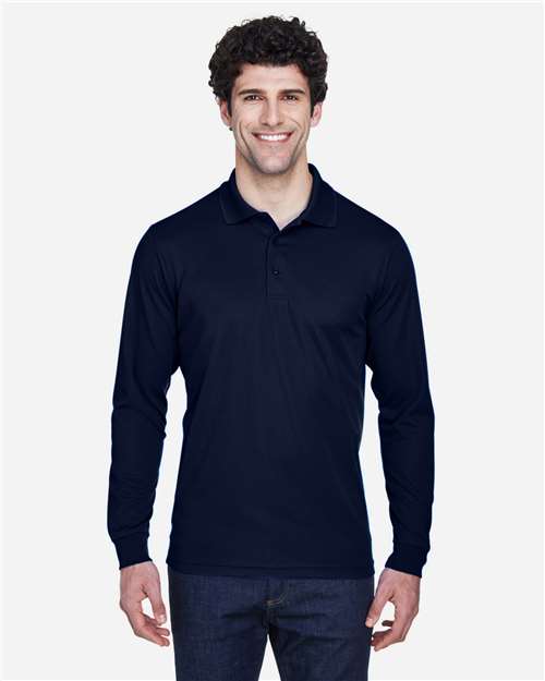 CORE365 88192, Men's Pinnacle Performance Long Sleeve Pique Polo, Classic Navy