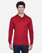 CORE365 88192, Men's Pinnacle Performance Long Sleeve Pique Polo, Classic Red