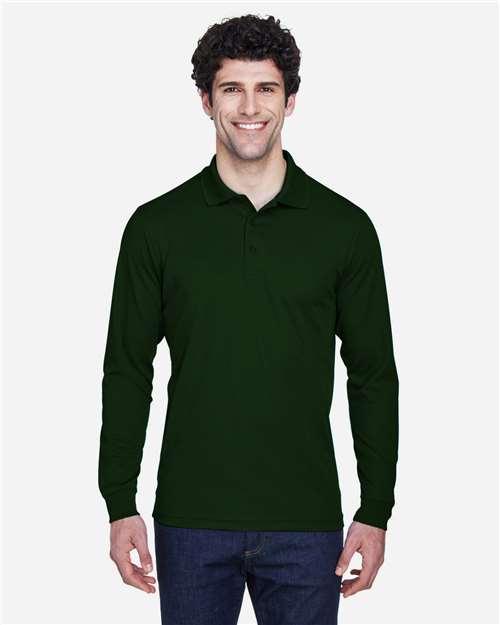 CORE365 88192, Men's Pinnacle Performance Long Sleeve Pique Polo, Forest