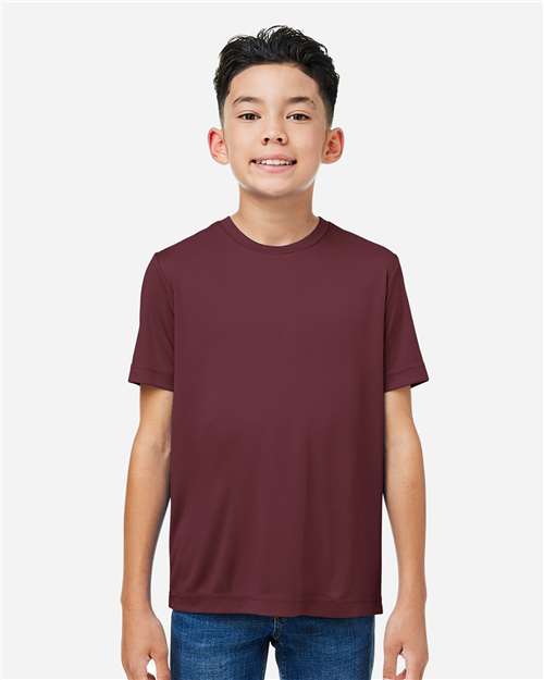 CORE365 CE10Y, Youth Fusion Chromasoft Performance T-shirt, Burgundy