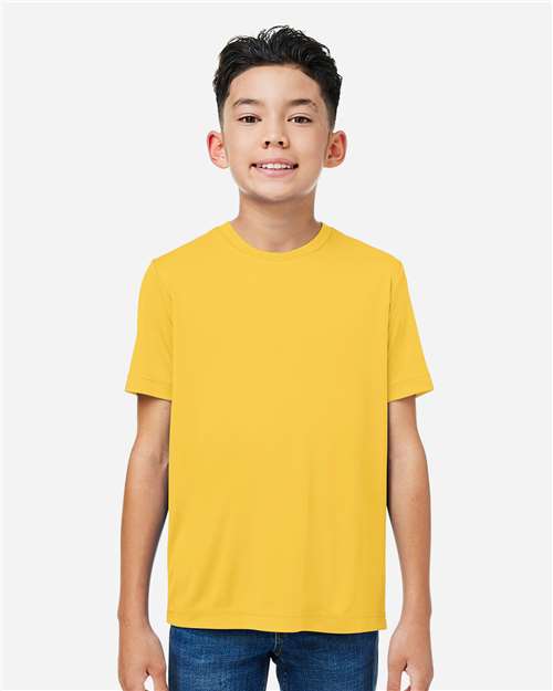 CORE365 CE10Y, Youth Fusion Chromasoft Performance T-shirt, Campus Gold