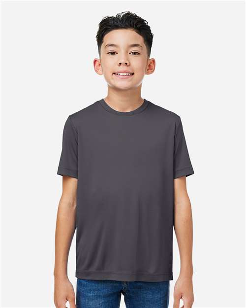 CORE365 CE10Y, Youth Fusion Chromasoft Performance T-shirt, Carbon