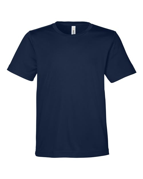 CORE365 CE10Y, Youth Fusion Chromasoft Performance T-shirt, Classic Navy