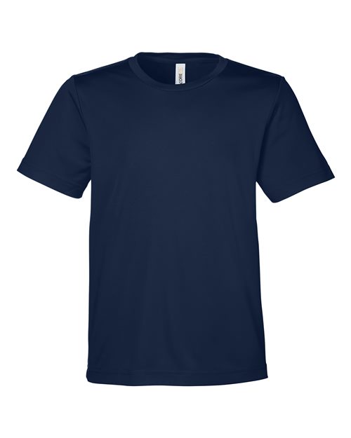 CORE365 CE10Y, Youth Fusion Chromasoft Performance T-shirt, Classic Navy