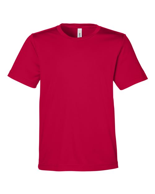CORE365 CE10Y, Youth Fusion Chromasoft Performance T-shirt, Classic Red
