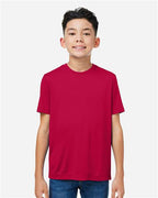 CORE365 CE10Y, Youth Fusion Chromasoft Performance T-shirt, Classic Red