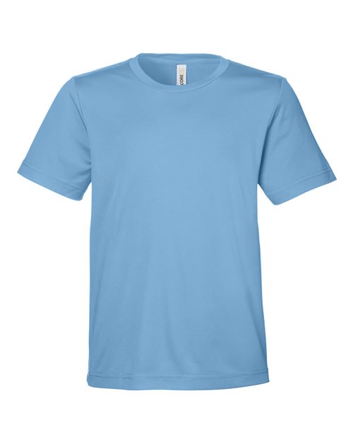 CORE365 CE10Y, Youth Fusion Chromasoft Performance T-shirt, Columbia Blue
