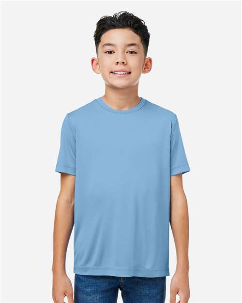 CORE365 CE10Y, Youth Fusion Chromasoft Performance T-shirt, Columbia Blue
