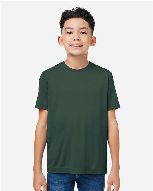 CORE365 CE10Y, Youth Fusion Chromasoft Performance T-shirt, Forest