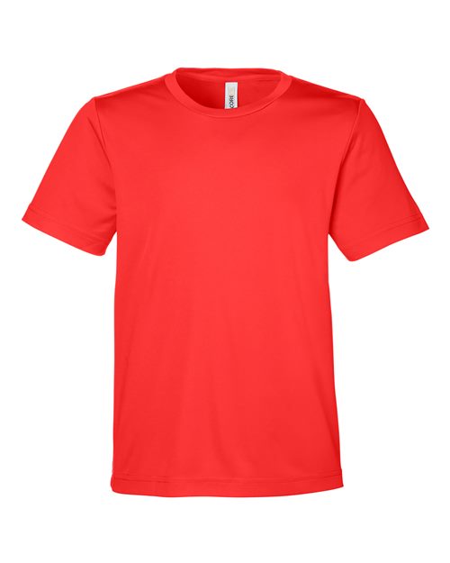 CORE365 CE10Y, Youth Fusion Chromasoft Performance T-shirt, Marina Red