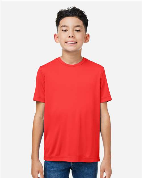 CORE365 CE10Y, Youth Fusion Chromasoft Performance T-shirt, Marina Red