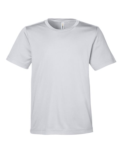 CORE365 CE10Y, Youth Fusion Chromasoft Performance T-shirt, Platinum