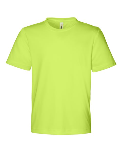 CORE365 CE10Y, Youth Fusion Chromasoft Performance T-shirt, Safety Yellow