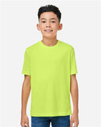 CORE365 CE10Y, Youth Fusion Chromasoft Performance T-shirt, Safety Yellow