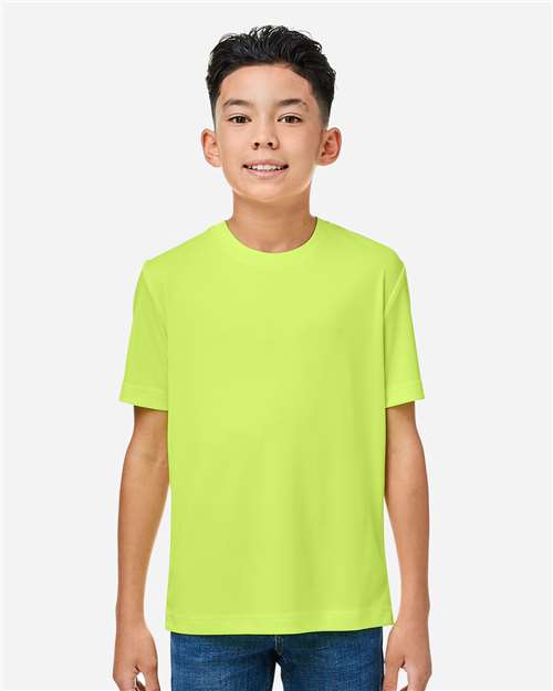 CORE365 CE10Y, Youth Fusion Chromasoft Performance T-shirt, Safety Yellow