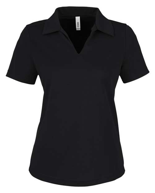 CORE365 CE104W, Women's Market Snag Protect Mesh Polo, Black