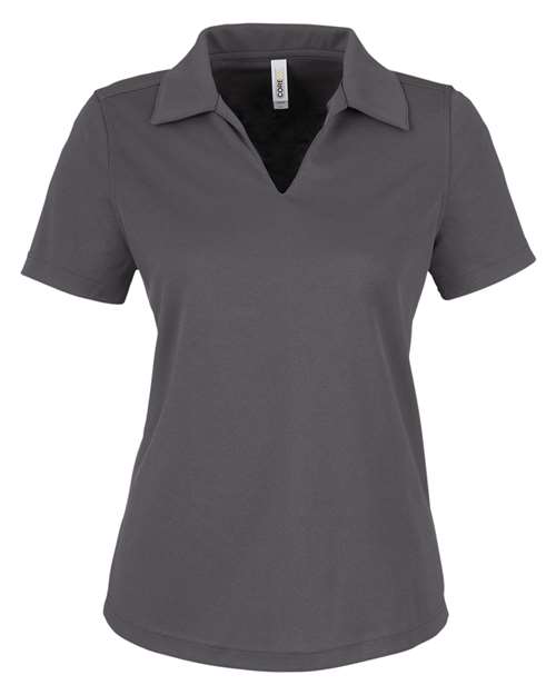 CORE365 CE104W, Women's Market Snag Protect Mesh Polo, Carbon