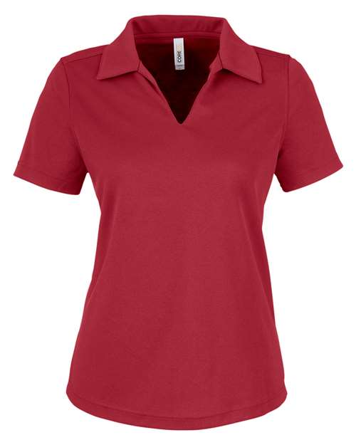 CORE365 CE104W, Women's Market Snag Protect Mesh Polo, Classic Red