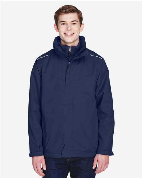 CORE365 88205, Men's Region 3-in-1 Jacket With Fleece Liner, Classic Navy
