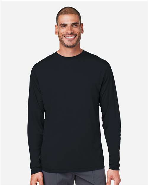 CORE365 CE10L, Men's Fusion Chromasoft Performance Long Sleeve T-shirt, Black