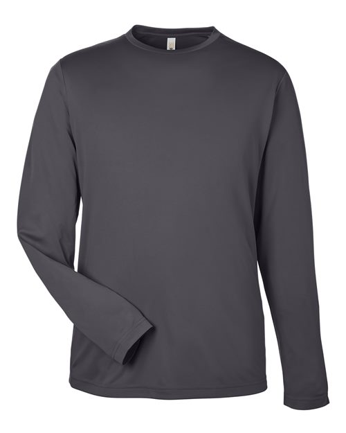 CORE365 CE10L, Men's Fusion Chromasoft Performance Long Sleeve T-shirt, Carbon