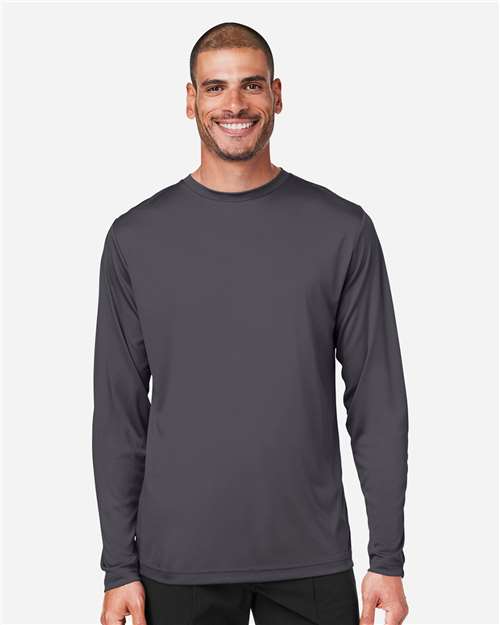 CORE365 CE10L, Men's Fusion Chromasoft Performance Long Sleeve T-shirt, Carbon