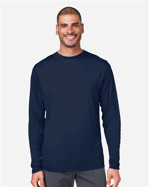 CORE365 CE10L, Men's Fusion Chromasoft Performance Long Sleeve T-shirt, Classic Navy