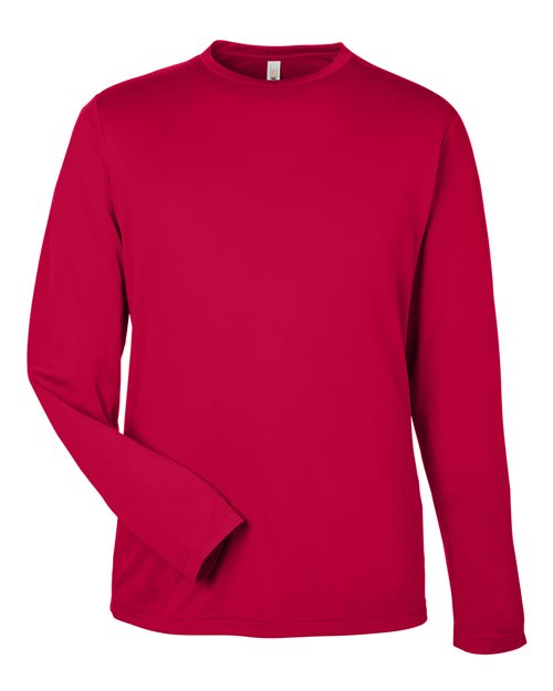 CORE365 CE10L, Men's Fusion Chromasoft Performance Long Sleeve T-shirt, Classic Red