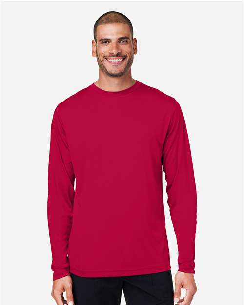 CORE365 CE10L, Men's Fusion Chromasoft Performance Long Sleeve T-shirt, Classic Red