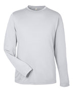 CORE365 CE10L, Men's Fusion Chromasoft Performance Long Sleeve T-shirt, Platinum