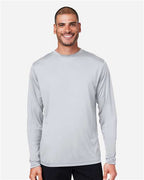 CORE365 CE10L, Men's Fusion Chromasoft Performance Long Sleeve T-shirt, Platinum