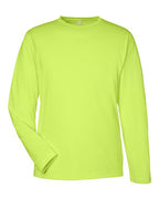 CORE365 CE10L, Men's Fusion Chromasoft Performance Long Sleeve T-shirt, Safety Yellow