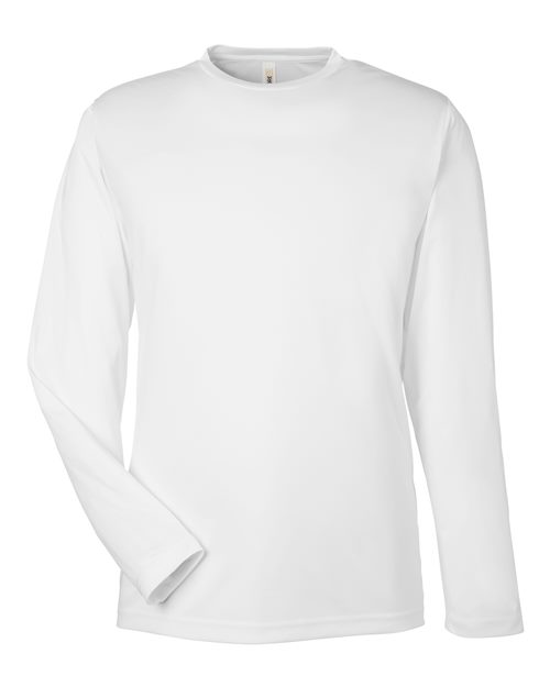 CORE365 CE10L, Men's Fusion Chromasoft Performance Long Sleeve T-shirt, White
