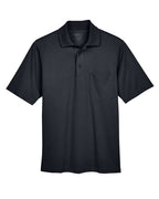 CORE365 88181P, Men's Origin Performance Pique Polo With Pocket, Black