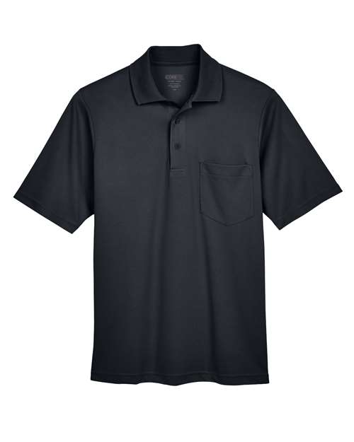 CORE365 88181P, Men's Origin Performance Pique Polo With Pocket, Black