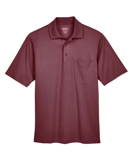 CORE365 88181P, Men's Origin Performance Pique Polo With Pocket, Burgundy