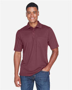 CORE365 88181P, Men's Origin Performance Pique Polo With Pocket, Burgundy