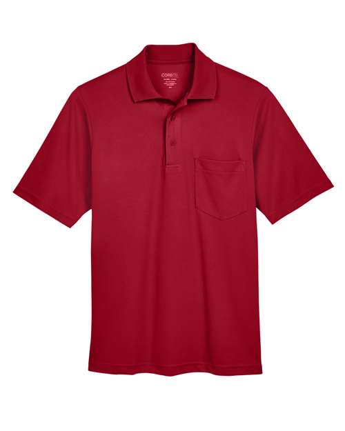 CORE365 88181P, Men's Origin Performance Pique Polo With Pocket, Classic Red